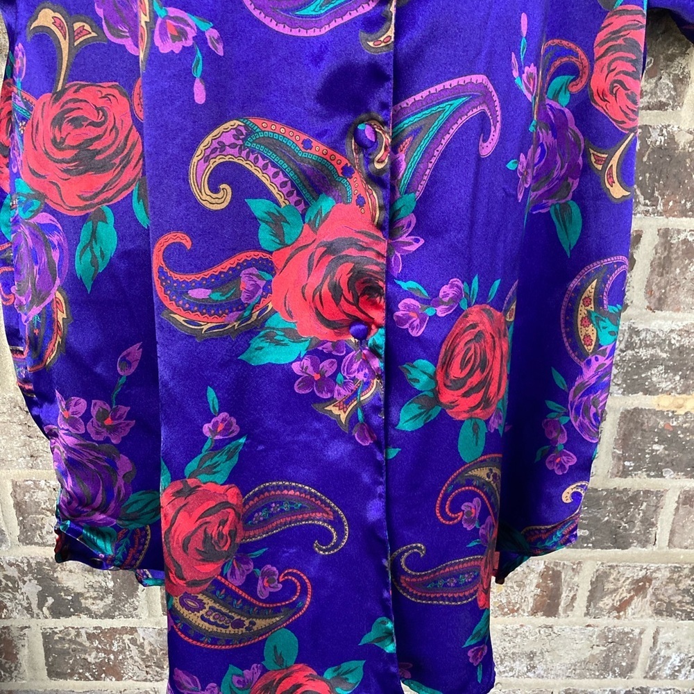 Vintage Intimate Pleasures Night Robe Hollywood Glam 14/16 Polyester Ornate - Picture 5 of 8